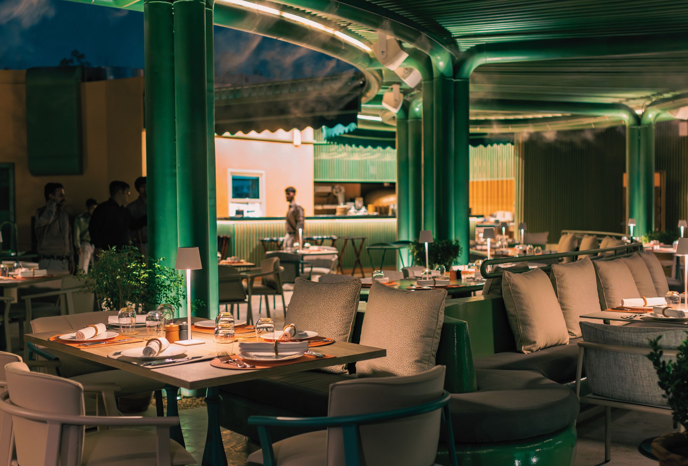 Dining and event space at MDLBEAST partner project with Creative Hospitality in Saudi Arabia