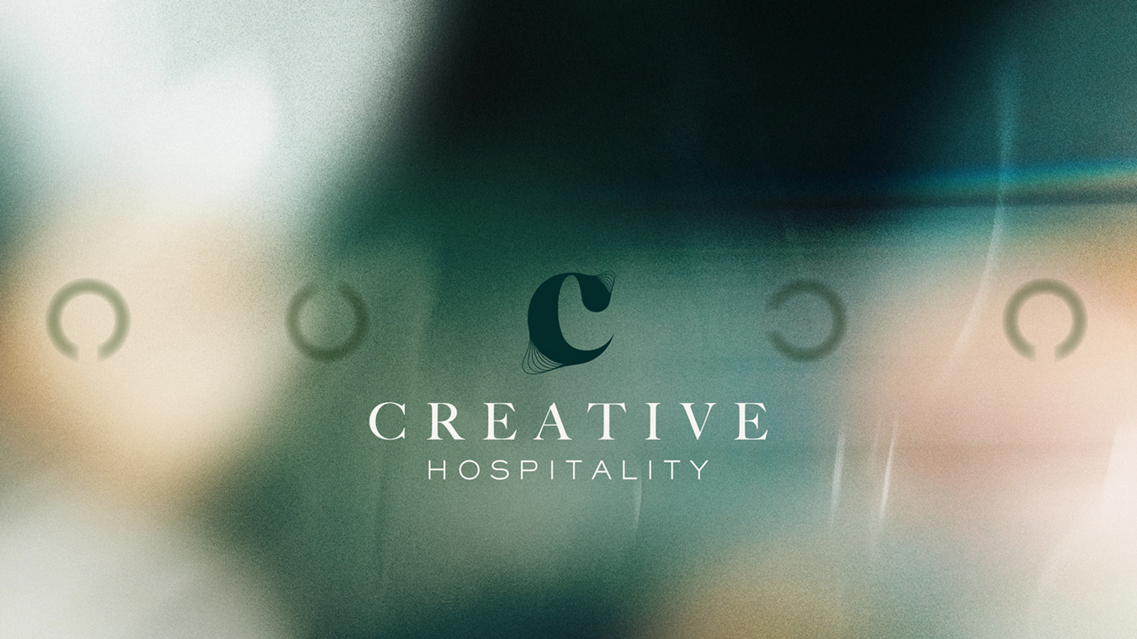Creative Hospitality brand logo with abstract background from Contact Us page in Saudi Arabia